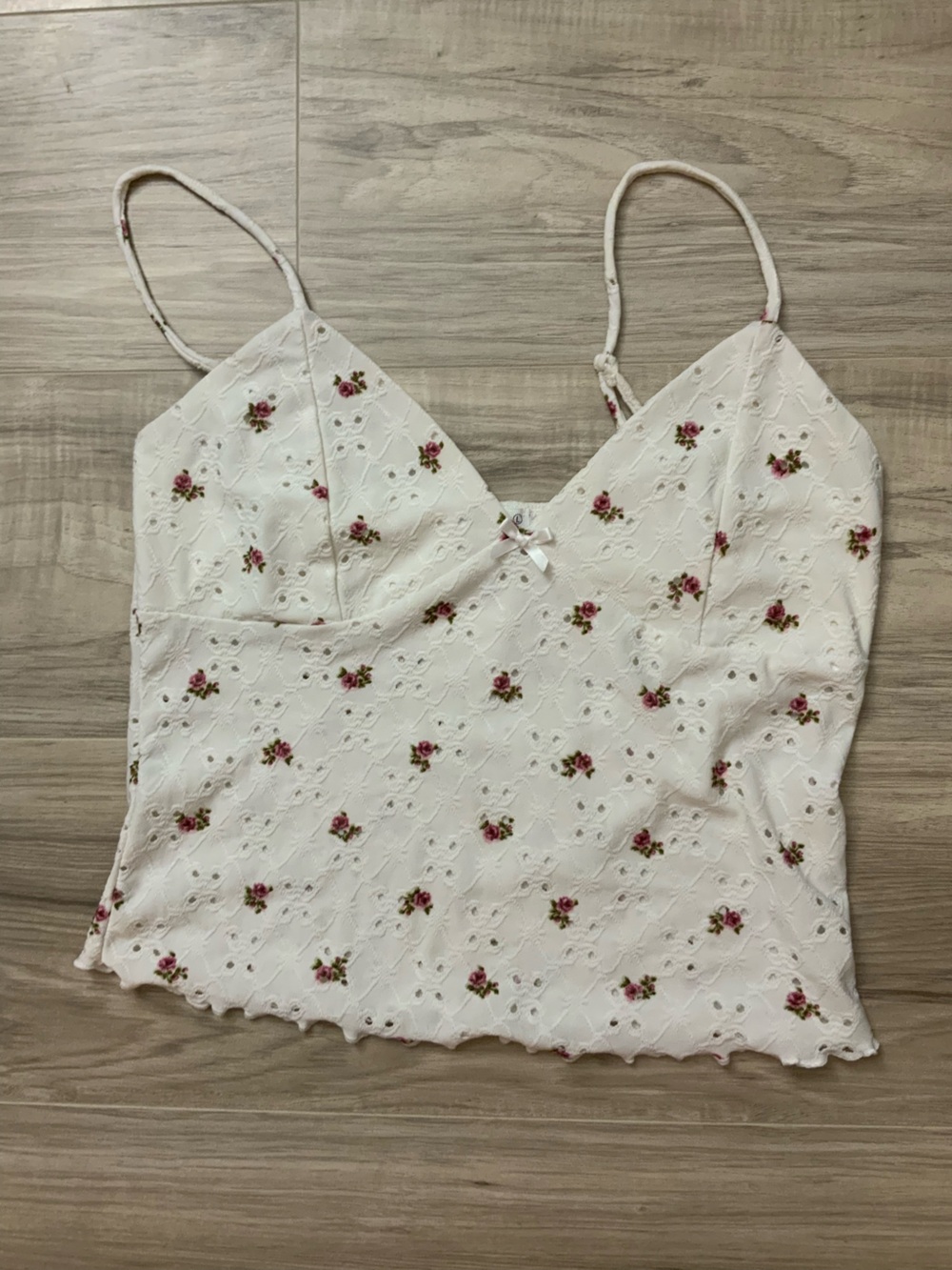 Y2K Coquette Flower Cropped Cami Camisole Tee